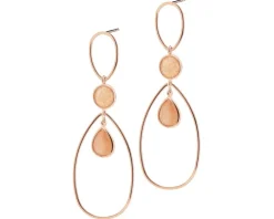 Kolczyki z mosiądzu pozłacane z kalcytami