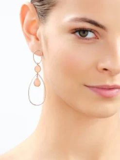 Kolczyki z mosiądzu pozłacane z kalcytami