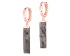 Kolczyki z mosiądzu pozłacane z agatami