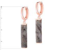 Kolczyki z mosiądzu pozłacane z agatami