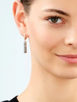 Kolczyki z mosiądzu pozłacane z agatami