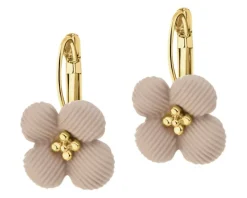 Kolczyki z mosiądzu pozłacane - kwiaty