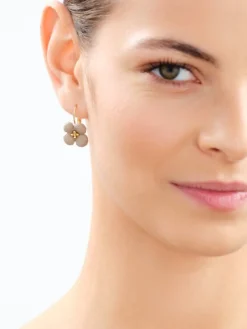 Kolczyki z mosiądzu pozłacane - kwiaty