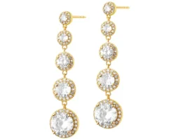 Kolczyki z mosiądzu pozłacane z cyrkoniami