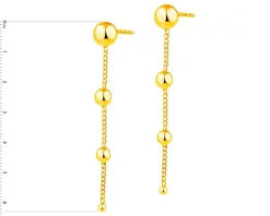 Kolczyki z mosiądzu pozłacane - kulki