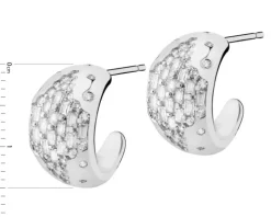 Kolczyki z mosiądzu rodowane z cyrkoniami