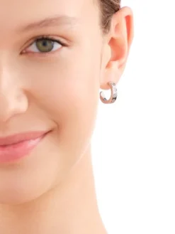 Kolczyki z mosiądzu rodowane z cyrkoniami