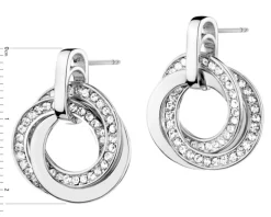 Kolczyki z mosiądzu rodowane ze szklanymi detalami