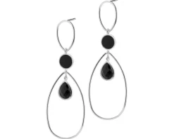 Kolczyki z mosiądzu rodowane z agatami