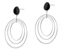 Kolczyki z mosiądzu rodowane z agatami