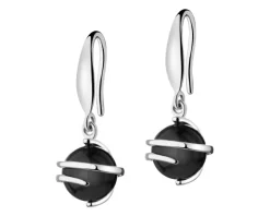 Kolczyki z mosiądzu rodowane z agatami