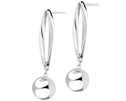 Kolczyki z mosiądzu rodowane - kulki