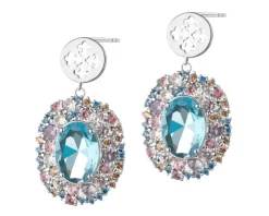 Kolczyki z mosiądzu rodowane z cyrkoniami