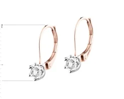 Kolczyki z różowego i białego złota z brylantami - 0,15 ct - próba 585