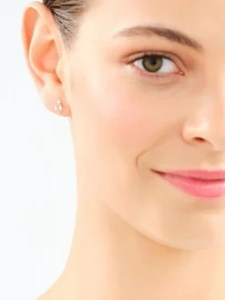 Kolczyki z różowego złota z diamentami i morganitami - próba 585