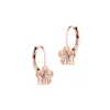 Kolczyki z różowego złota z diamentami - kwiaty - 0,01 ct - próba 375