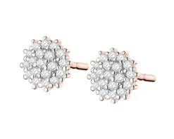 Kolczyki z różowego złota z diamentami - 0,09 ct - próba 585