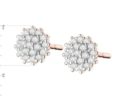 Kolczyki z różowego złota z diamentami - 0,09 ct - próba 585