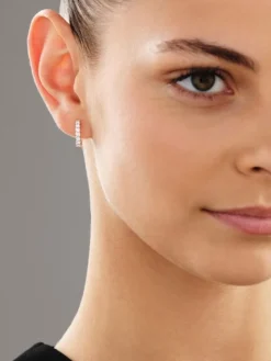 Kolczyki z różowego złota z brylantami - koła - 0,50 ct - próba 585