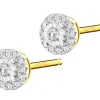 Kolczyki z żółtego i białego złota z diamentami - 0,10 ct - próba 585