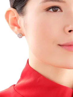 Kolczyki z żółtego i białego złota z brylantami - 1,04 ct - próba 585