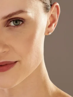 Kolczyki z żółtego i białego złota z brylantami - 0,50 ct - próba 585