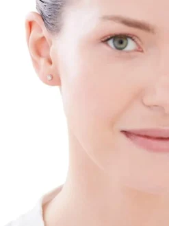 Kolczyki z żółtego i białego złota z brylantami - 0,02 ct - próba 375