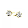 Kolczyki z żółtego i białego złota z brylantami - 0,05 ct - próba 585