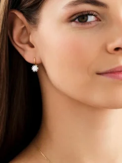 Kolczyki z żółtego i białego złota z brylantami - SI2/H - 2,00 ct - próba 750