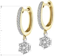 Kolczyki z żółtego i białego złota z diamentami - 0,30 ct - próba 585