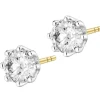 Kolczyki z żółtego i białego złota z brylantami - 1,00 ct - próba 585