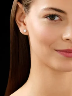 Kolczyki z żółtego i białego złota z brylantami - SI2/H - 1,00 ct - próba 585