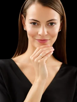 Kolczyki z żółtego i białego złota z brylantami - SI2/H - 1,00 ct - próba 585