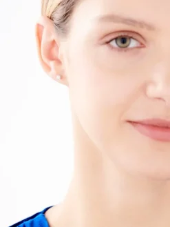 Kolczyki z żółtego i białego złota z brylantami - 0,16 ct - próba 585