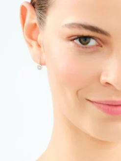 Kolczyki z żółtego i białego złota z brylantami - 0,20 ct - próba 585