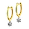 Kolczyki z żółtego i białego złota z brylantami - 0,05 ct - próba 375