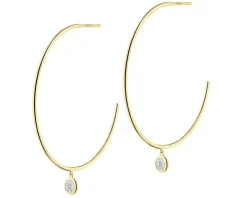 Kolczyki z żółtego i białego  złota z brylantami - koła - 0,01 ct - próba 375