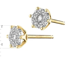 Kolczyki z żółtego i białego złota z brylantami - 0,25 ct - próba 585