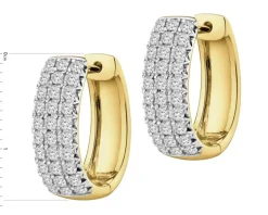 Kolczyki z żółtego złota z brylantami  laboratoryjnymi  - koła - 0,75 ct - próba 585