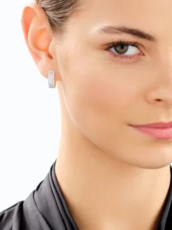 Kolczyki z żółtego złota z brylantami  laboratoryjnymi  - koła - 0,75 ct - próba 585