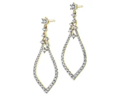 Kolczyki z żółtego złota z brylantami - 0,51 ct - próba 585