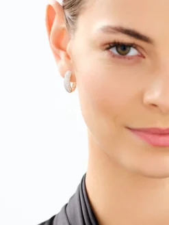 Kolczyki z żółtego złota z brylantami  laboratoryjnymi  - koła - 1,26 ct - próba 585