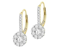 Kolczyki z żółtego złota z brylantami laboratoryjnymi - 1,10 ct - próba 585