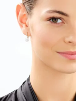 Kolczyki z żółtego złota z brylantami laboratoryjnymi - 1,10 ct - próba 585