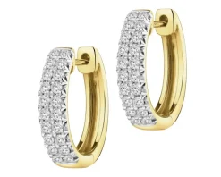 Kolczyki z żółtego złota z brylantami  laboratoryjnymi  - koła - 0,50 ct - próba 585