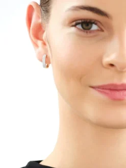 Kolczyki z żółtego złota z brylantami  laboratoryjnymi  - koła - 0,50 ct - próba 585