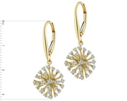 Kolczyki z żółtego złota z brylantami - 0,69 ct - próba 585