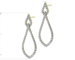 Kolczyki z żółtego złota z brylantami - 0,36 ct - próba 585