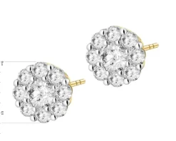 Kolczyki z żółtego złota z brylantami laboratoryjnymi - 0,40 ct - próba 585