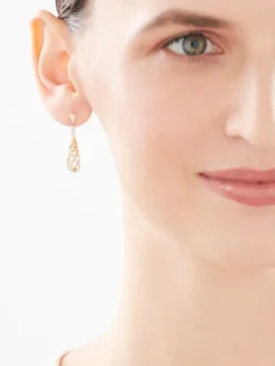 Kolczyki z żółtego złota z brylantami - 0,006 ct - próba 375